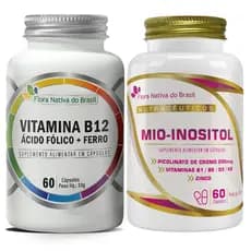 Mio Inositol 60 Caps 500mg + Ferro, Ácido Fólico E Vitamina B12 500mg 60 Caps