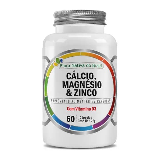 CMZ - Cálcio, Magnésio, Zinco, Vitamina D3 500mg 60 Caps