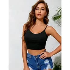Top cropped Twist preto.