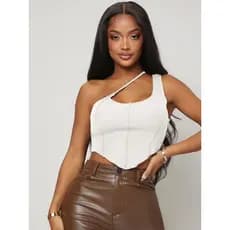 Top cropped branco. TAM G
