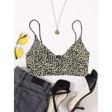 Top cropped animal print ( leopardo)