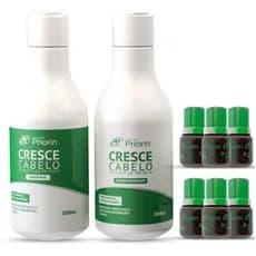 Kit Capilar Shampoo Condicionador + 6 Tônicos De Crescimento