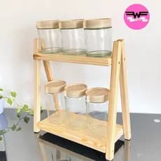 Prateleira de Mesa 2 Andares Organizadora Cozinha madeira pinus