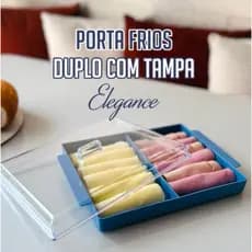 PORTA FRIOS DUPLO COM TAMPA PRETO MICROMAX