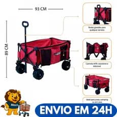 Carrinho de Carga Dobrável Transporte Compras Mudança Armazenamento Compacto Portátil Resistente