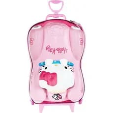 Mala Infantil Hello Kitty Rosa 3D Com Rodinhas Leve Resistente Viagem Escola Feminina