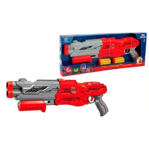Lancador Dardos Soft Top Herois Guardian Vermelho Brinquedo Seguro Diversao Interativa Infantil
