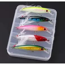 Kit Isca Artificial  9cm 6.5g Meia Água 5 Unidades + Estojo