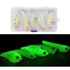 Kit C/5 Iscas Artificiais Luminoso Fluorescente+ Caixa