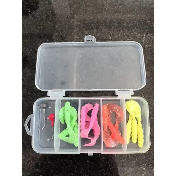 Kit Isca Artificial Jig Head 14 Unidades + Estojo