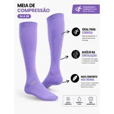 Meia Compressão 3/4 Selene Neon Fitness Running Corrida Academia Esportiva Circulação Treino Unissex 34 ao 43 Cano Longo