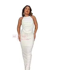 Conjunto 2 Peças Saia Longa + Top Cropped Aberto nas Costas