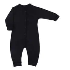 Macacão Preto Para Bebe Unissex Menino Menina 100% Algodão Com Touca Pretinho Básico