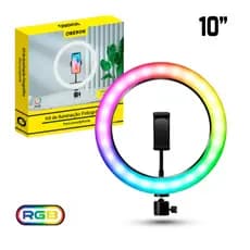 Ring Light Profissional RGB 10 Polegadas Kit com Tripe 2 Metros - OR-PL10R KIT