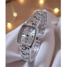 [POT01] Relógio Feminino Mini Quadrado Potenzia Elegante Social Pulseira Aço Prova D'água