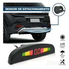Sensor De Ré Estacionamento Display Sonoro 4 Sensores Preto