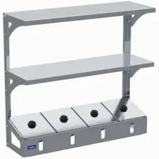 Condimentadora Pizzarola 4 Cubas Com Prateleira Inox