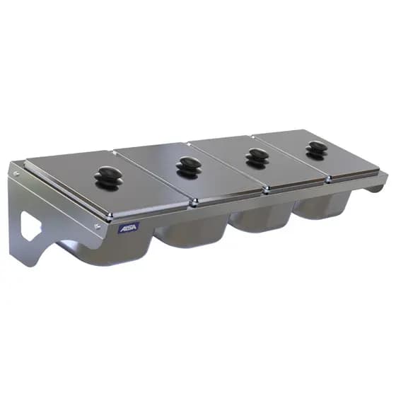 Condimentadora de Parede 4 Cubas Inox 1/6 100mm - Aisa
