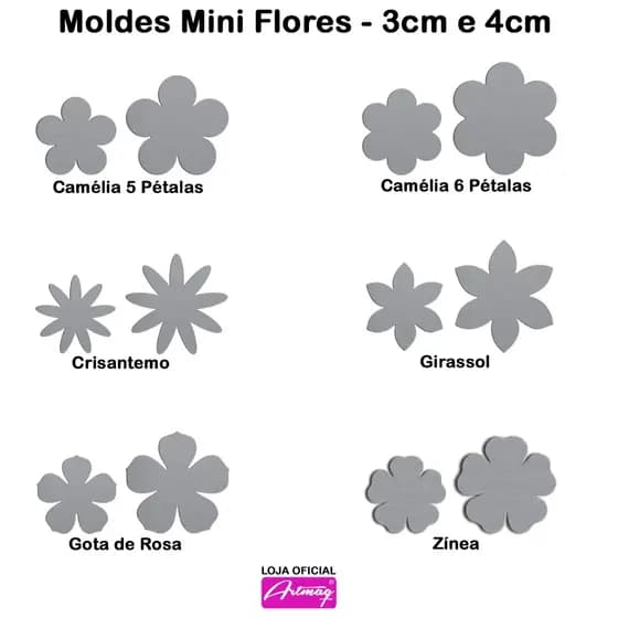 Kit Moldes Mini Flores