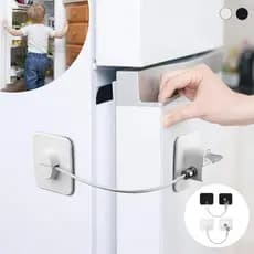Trava Tranca para Geladeira Freezer Porta Janela Gaveta Não Precisa Furar Com Chave