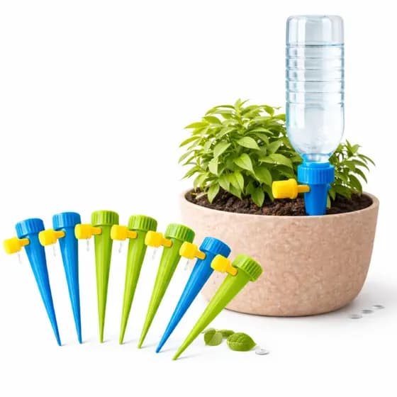 Kit Com 10/20/30 Gotejador Irrigador Acoplável Em Garrafa Pet Jardim Dosador Vaso Em Garrafa