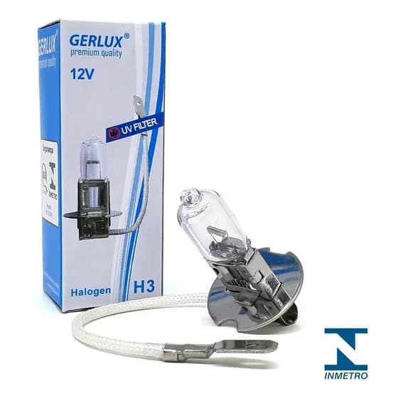 10 Lampadas H3 12v 55w Farol Milha Amarela Gerlux Inmetro