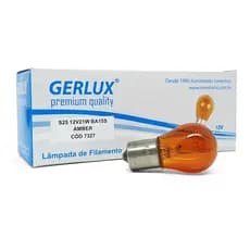 10 Lâmpadas 1141 1 Polo Ambar Laranja Ba15s 12v 21w Gerlux Inmetro Pinos Retos Alinhados