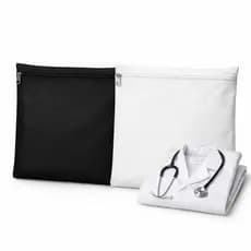 Kit 2 Porta Jaleco Scrub Impermeável 31x31cm Bagum Preto e Branco