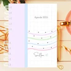Agenda Personalizada 2026 Floral Candy Nome na Capa Planner Bloquinho