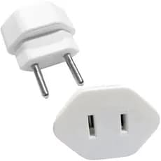 Adaptador Plug 2 Pinos 10a Chato Americano Para Redondo Branco Margirius