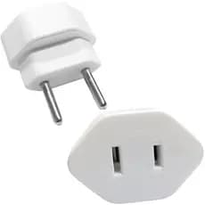 4 Adaptador 2 Pinos 10a Chato Americano Para Redondo Branco Margirius