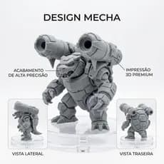Blastoise Mecha Pokémon 3D em PLA+ | Boneco Colecionável 9cm | Robô Geek | Impressão 3D Premium