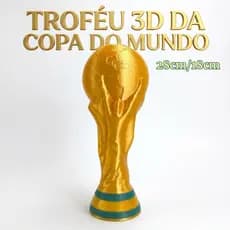 Taça Copa do Mundo Decorativa 3D – Decoração Copa 2026, tamanhos 18cm 28cm Material Resistente Comemorativa