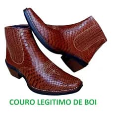 Bota Country Texana Masculina Cor Marrom Anaconda Botina Cowboy Vaquejada Cavalgada Rodeio Peao 3331
