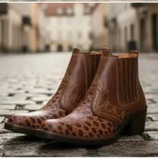 Bota Country Cowboy Texana Masculina Botina Couro Boi Legitim Vaquejada Rodeio Agro Agronegocio 3736