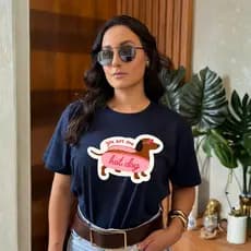 Camiseta T-shirt Feminina Estampada Salsicha - Dia a dia, 100% Algodão, Confortável, Estilosa, Moderna