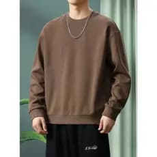Moletom Gola Redonda Básico Algodão Blusa de Frio Liso Careca Masculino Feminino Unissex Flanelado quentinho sem capuz