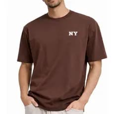 Camiseta Tradicional Estampa NY Cores Terra 100% Algodão