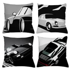 KIT 4 CAPAS DE ALMOFADA PORSCHE 911, DECORAÇÃO, CRIANÇAS, CARROS, EXCLUSIVO