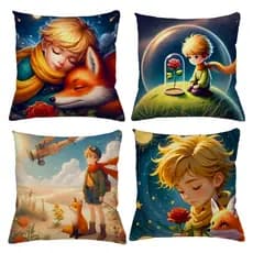 KIT 4 CAPAS DE ALMOFADAS O  PEQUENO PRÍNCIPE TAMANHO 45X45