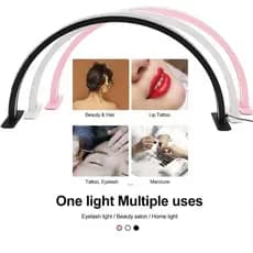 Luminária LED Mesa Ring Light Meia Lua Cílios Sobrancelha.