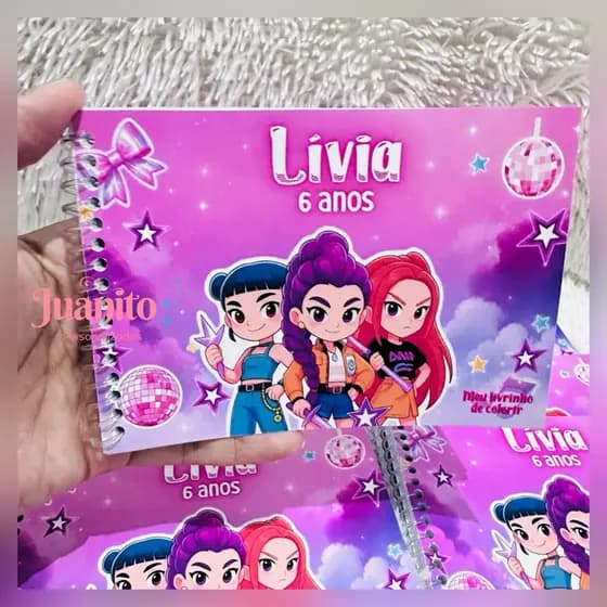 Livrinho de colorir + giz de cera - Capa Mole  - para lembrancinhas