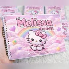 Livrinho de colorir 10x15cm - Hello Kit - perfeito para lembrancinha