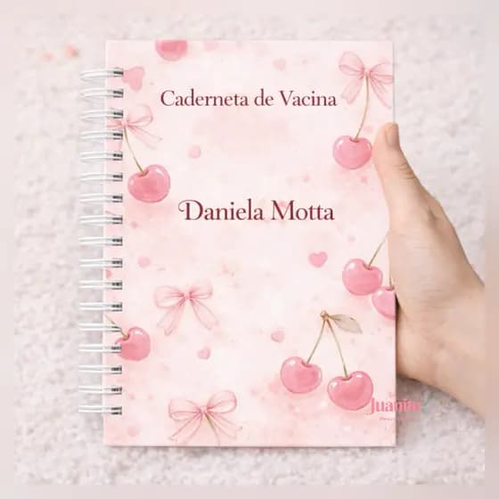 Caderneta de Vacina Cerejinha - Modelo Simples com nome- envio em 24horas