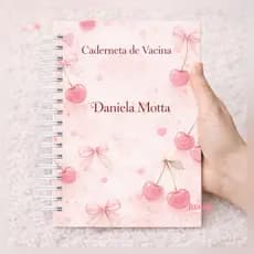 Caderneta de Vacina Cerejinha - Modelo Simples com nome- envio em 24horas