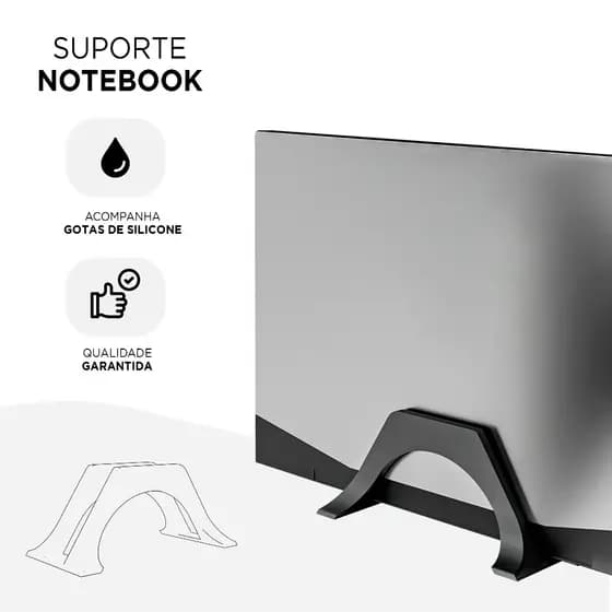Suporte Vertical para Notebook de 25mm Suporte Notebook fechado