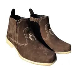 Botina Em Couro Legitimo Bota Montaria Vaquejada Social Trabalho Masculino Feminina Adulto Infantil Coturno Sapato Bota