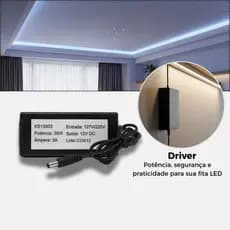 Empalux Fonte Driver 12V 3A 36W Bivolt Estabilizada Para Fita LED e Iluminação