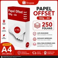 Papel Offset 180g - A4 - 250 folhas
