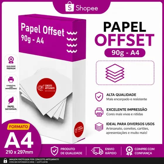 Papel Offset 90g (Alta Alvura) - A4